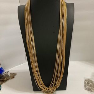 Vintage 9 strand gold tone unique necklace​​